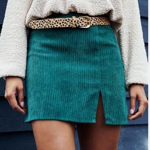 NWT Altar’d State Katya Dark Green Mini Skirt